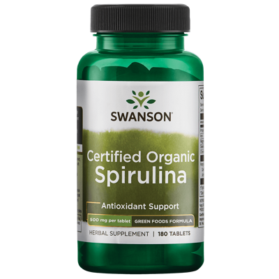 Greens Cert Org Spirulina 500mg | Swanson | 180ct