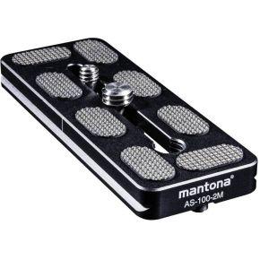Mantona AS-100-2M Snelwisselplaat Schroefdraad (buiten)=1/4, 3/8