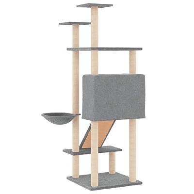 VidaXL Kattenmeubel met sisal krabpalen 153 cm lichtgrijs