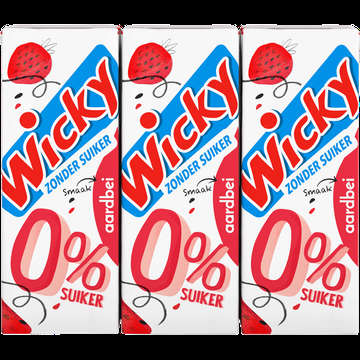 Wicky Smaak Aardbei 0% Suiker 6 x 200 ml bij Jumbo