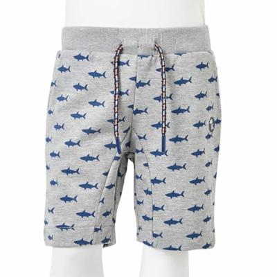 Kindershorts met trekkoord 140 gemleerd lichtgrijs - thumbnail