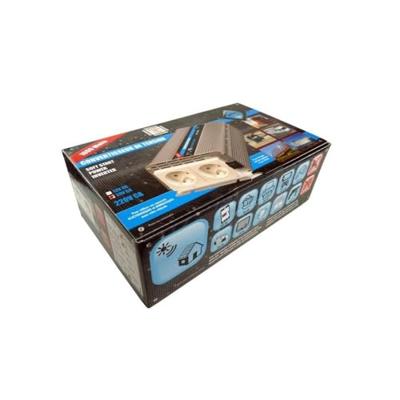 HTC Spanningsomvormer 24/220 V 1000 W met 2 stopcontacten