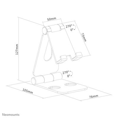 Neomounts DS10-160SL1 Telefoonstandaard tot 7" - opvouwbaar - universeel Neomounts DS10-160SL1 Telefoonstandaard tot 7" - opvouwbaar - universeel