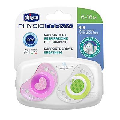 Chicco Fopspeen Physio Air Junior Siliconen Groen/roze 2 Stuks