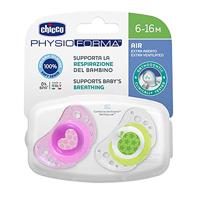 Chicco Fopspeen Physio Air Junior Siliconen Groen/roze 2 Stuks - thumbnail
