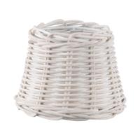 Lampenkap rond schuin | taps | rotan | rieten klemkap voor kroonluchter | lampenkap met klem | Ø13cm H9cm | wit - thumbnail