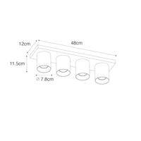 QAZQA Moderne plafondspot wit 4-lichts - Tubo - thumbnail