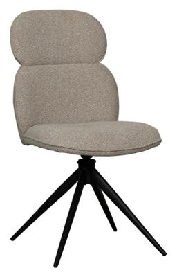 LABEL51 Eetkamerstoel Finn - Naturel - Boucle - Black Frame