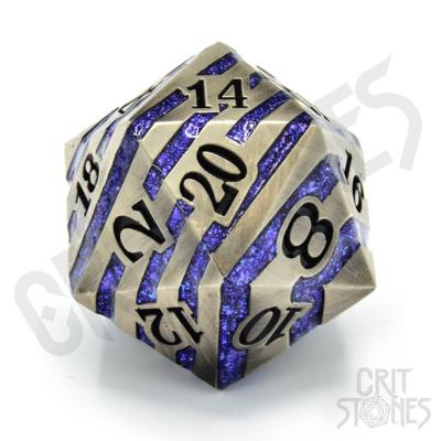 CritStones metal Dice D20 Engraved Elder 3 cm