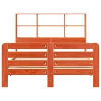 Bedframe zonder matras massief grenenhout wasbruin 135x190 cm - thumbnail