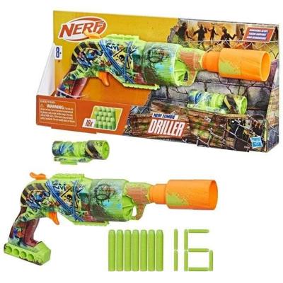 Nerf Zombie Driller, Dart Blaster, Draaiende Cilinder, Leeftijd 8+
