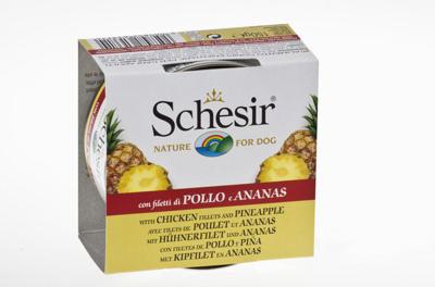 SCHESIR Chicken with pineapple in jelly - natvoer voor honden - 150g