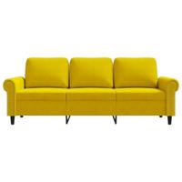 Driezitsbank 180 cm fluweel geel - thumbnail