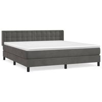 Boxspring met matras fluweel donkergrijs 180x200 cm - thumbnail