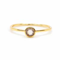Geboortesteen Ring Rozenkwarts Oktober - 925 Zilver Verguld (Maat 17) - thumbnail