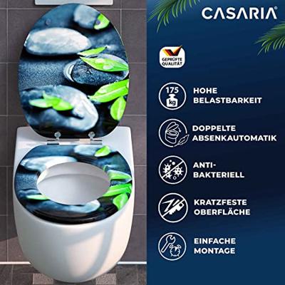 Toiletzitting Steen en gebladerte met soft close mechanisme - thumbnail