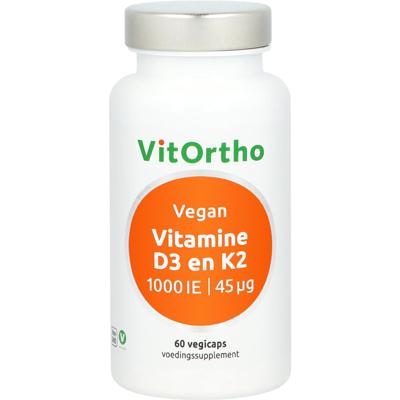 Vitamine D3 1000 IE en K2 45 mcg Vegan