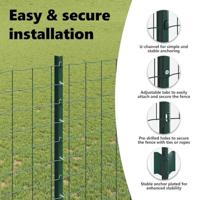 VidaXL Hek met paal groen 1,5 x 10 m staal en pvc - thumbnail