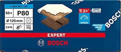 Bosch Accessoires Expert C470 schuurpapier voor excenterschuurmachines 125 mm, multigaten, K80 50-delig - 1 stuk(s) - 2608901126