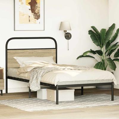 Bedframe zonder matras bewerkt hout sonoma eikenkleur 107x203cm