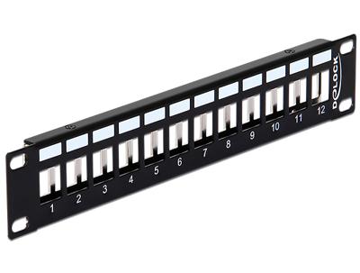 DeLOCK 10" Keystone Patch Panel 12 Port metal black patchpaneel DeLOCK 10" Keystone Patch Panel 12 Port metal black patchpaneel