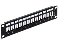 DeLOCK 10" Keystone Patch Panel 12 Port metal black patchpaneel - thumbnail
