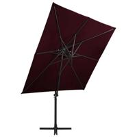 VidaXL Zweefparasol met dubbel dak 250x250 cm bordeauxrood - thumbnail
