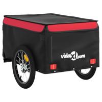 Fietstrailer 45 kg ijzer zwart en rood - thumbnail