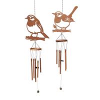 Boltze Home Windgong vogel metaal 70cm 2 assorti - thumbnail