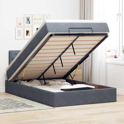 Ottoman bed met matras 120x200cm fluweel donkergrijs