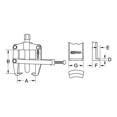 KS Tools 6205401 Poelietrekker Aantal haken: 2