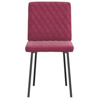Eetkamerstoelen 2 st fluweel wijnrood - thumbnail