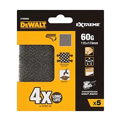 DeWALT DTM8664 Mesh Schuurgaas Vierkant 115x115mm K60 VE=5 DeWALT DTM8664 Mesh Schuurgaas Vierkant 115x115mm K60 VE=5