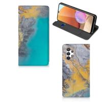 Samsung Galaxy A32 4G | A32 5G Enterprise Editie | Standcase | Marble Blue Gold - thumbnail