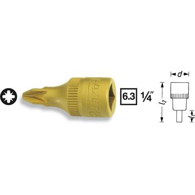 HAZET Dopsleutelbit 8507-PZ3 · 1/4 inch (6,3 mm) vierkant hol · Pozidriv-profiel PZ · SW PZ3