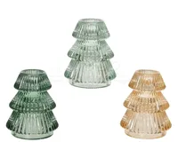 Kandelaar Kerstboom Glas Ø6,4cm Assorti 1st - thumbnail