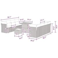 Tuinbankenset 11 pcs Zwart poly rattan - thumbnail