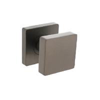 Knop vierkant vast op rozet 55x55x10mm met nokken en stift, antraciet-grijs - thumbnail
