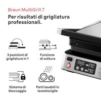 Braun CG7040 CG BRAUN STEELBK Contactgrill Tafel Timerfunctie, Inklapbaar, Met display, Draagbaar Zwart, RVS - thumbnail