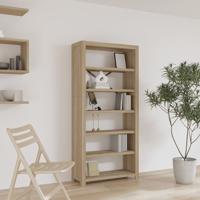 Boekenkast met 6 schappen 80x30x170 cm massief acaciahout - thumbnail
