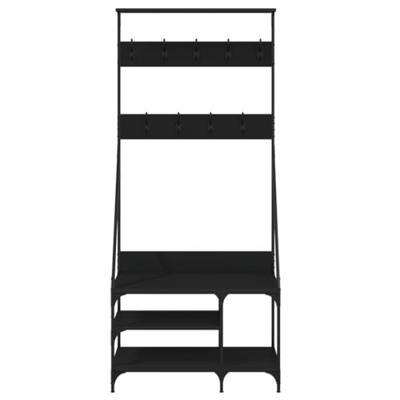 VidaXL Kledingrek met schoenenrek 80x40x184 cm zwart