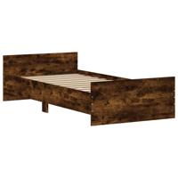 Bedframe met hoofd- en voeteneinde gerookt eiken 120x190 cm - thumbnail