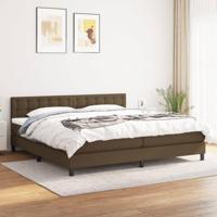 Boxspring met matras stof donkerbruin 200x200 cm - thumbnail