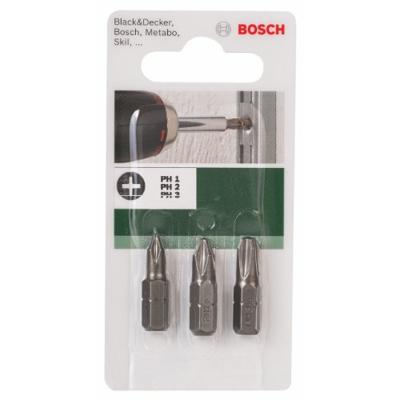 Bosch Accessoires 3-delige schroefbitset Standard | PH1, PH2 en PH3 | 25 mm - 2609255964