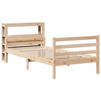 Bedframe met hoofdbord massief grenenhout 100x200 cm - thumbnail