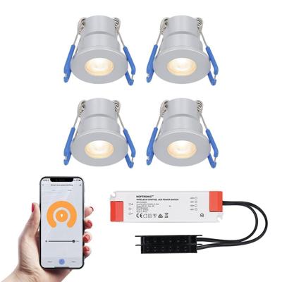 Set van 4 Milano Smart LED Mini Inbouwspots - Veranda spots - 12V 3W 200lm - Dimbaar - Wifi & Bluetooth - 2700K - IP65 waterdicht - RVS