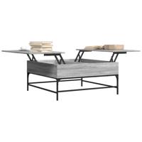 Salontafel 95x95x45 cm bewerkt hout en metaal grijs sonoma - thumbnail