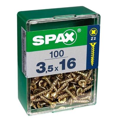 Schroefdoos SPAX Yellox Hout Platte kop 150 Onderdelen (2 x 10 mm) Schroefdoos SPAX Yellox Hout Platte kop 150 Onderdelen (2 x 10 mm)