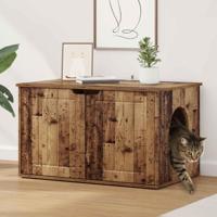 Kattenhuis Oudhout 85 x 55 x 50,5 cm Bewerkt hout - thumbnail