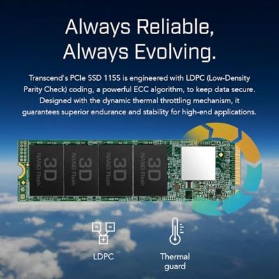 Transcend 115S 500 GB NVMe/PCIe M.2 SSD 2280 harde schijf PCIe NVMe 3.0 x4 Retail TS500GMTE115S Transcend 115S 500 GB NVMe/PCIe M.2 SSD 2280 harde schijf PCIe NVMe 3.0 x4 Retail TS500GMTE115S